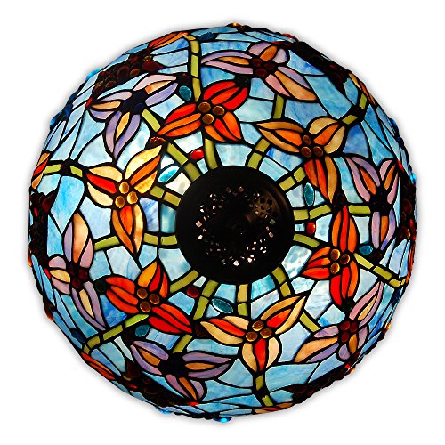 World Art Lámparas De Estilo Tiffany, Multicolor, 59 x 42 x 42 cm