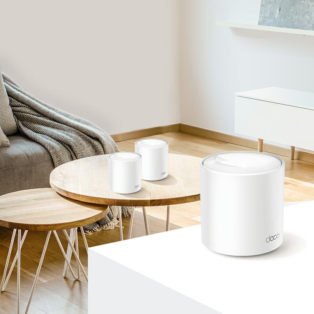 TP-Link Deco X60(3-Pack) V3.20- Sistema Wi-Fi 6 Mesh AI AX5400,Cobertura WiFi de 650 m2, 2xPuerto Gigabit, Fácil Instalación, Control Parental,WPA3, Compatible con Routers de Fibra