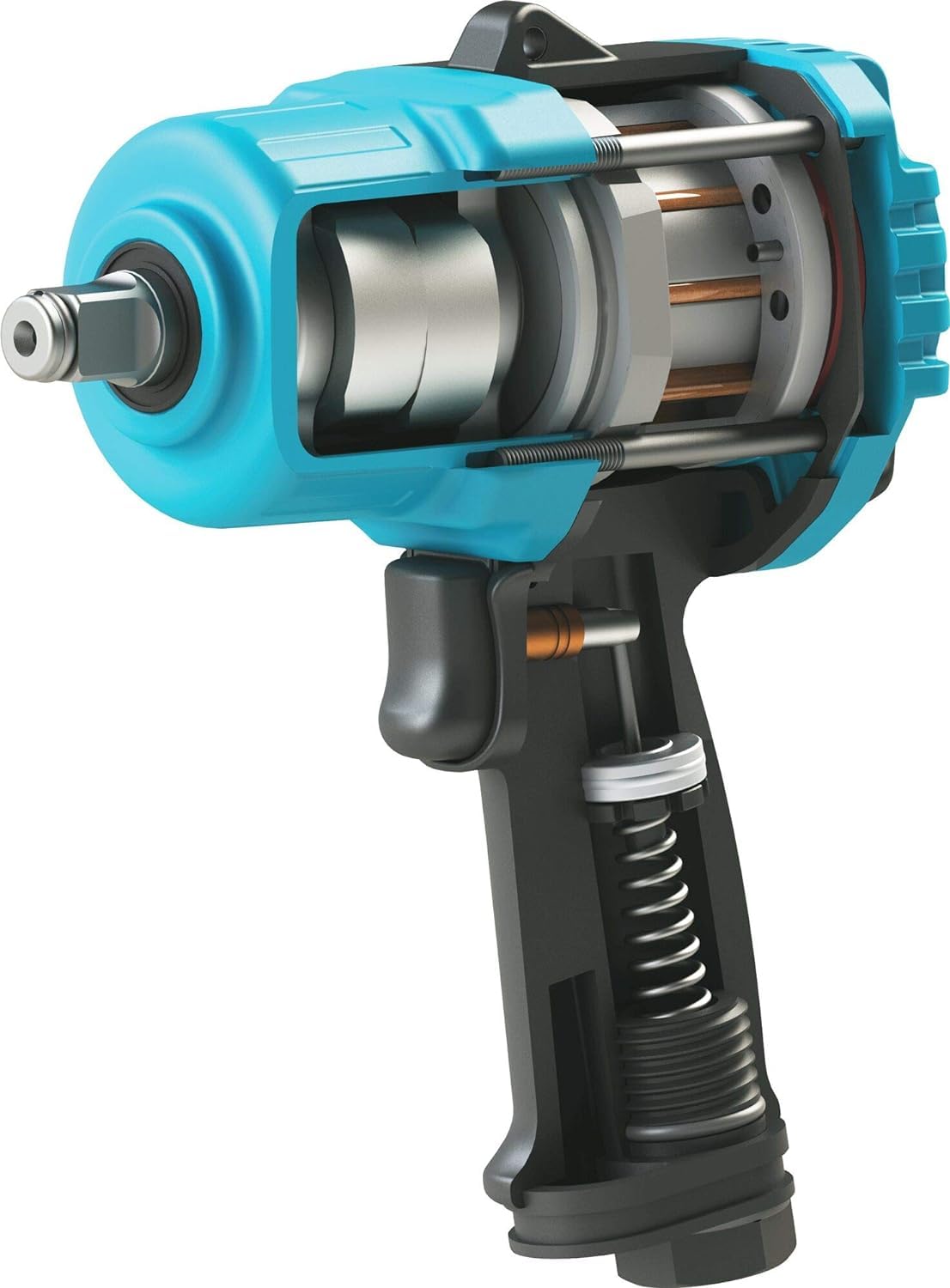 Llave de impacto HAZET 9012TT I Máx. Par de apriete 2200 Nm, cuadradillo 12,5 mm (1/2 pulgada) I Llave de impacto de doble martillo de alto rendimiento - compacta y ligera con tecnología Twin-Turbo