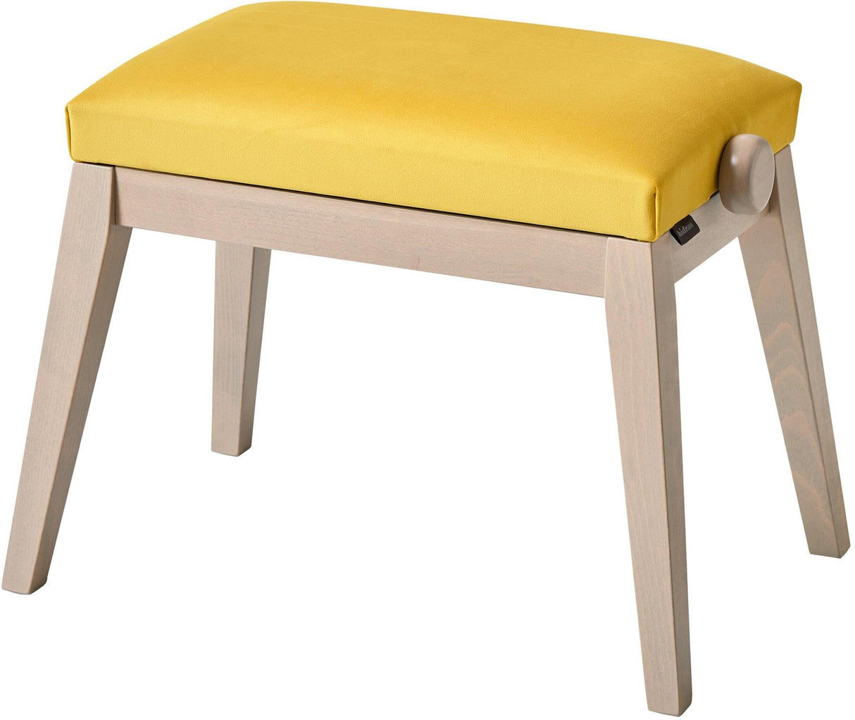 K&M - Banqueta de piano gris, asiento de terciopelo amarillo