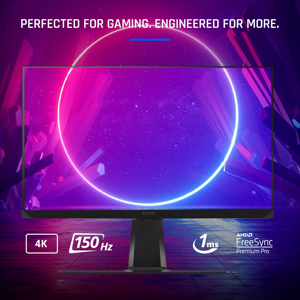 ViewSonic Elite XG320U Monitor Gaming 4K UHD de 32" 150Hz, 1ms, HDR 600, FreeSync Premium Pro, HDMI 2.1, DisplayPort, USB y ergonomía Avanzada para Esport