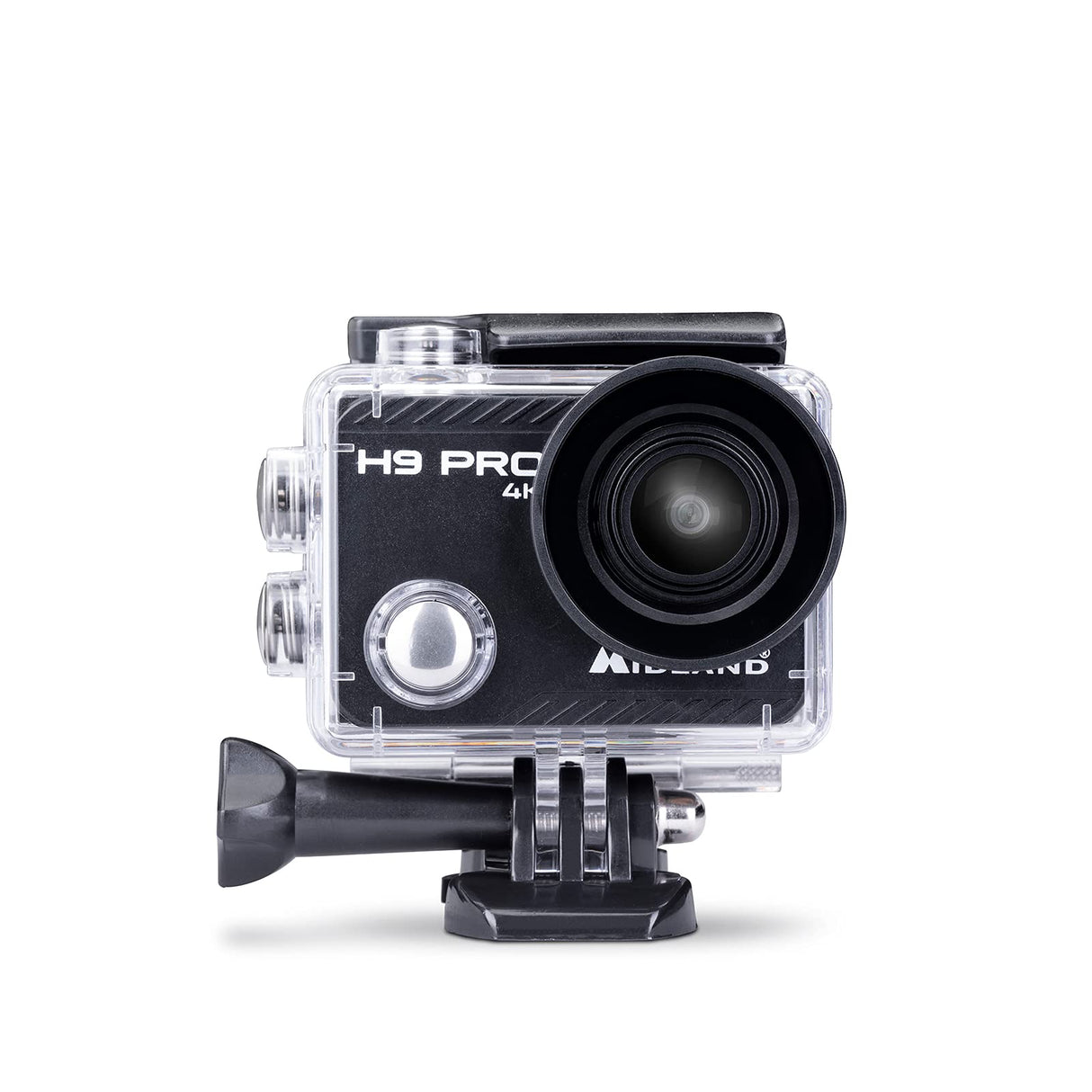 MIDLAND - Cámara Acción 4K H9 Pro WiFi con Mando a Distancia, Cámara Deportiva y Acuática 30 m, 2H de Autonomía, 30fps, Fotos 20MP, Pantalla Táctil IPS, 7 Modos de Video, Control por Smartphone