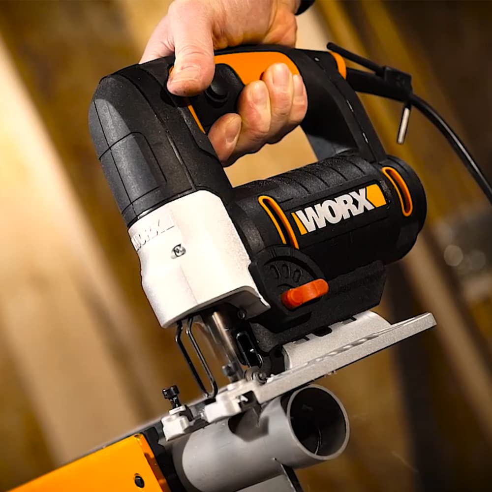 WORX Sierra de calar pendular 750W | WX479 | Luz LED | Cambio de cuchillas sin herramientas, extracción de polvo