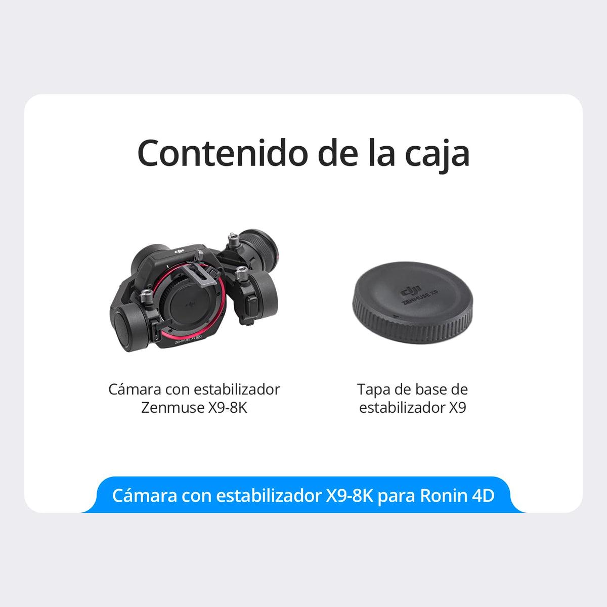 DJI Cámara con estabilizador Zenmuse X9-8K, 8K/60 fps,4K/120 fps de fotograma completo,ISO dual nativo 800/4000,filtros ND físicos de 9 pasos integrados,montura de objetivo intercambiable DL/E/L/PL/M