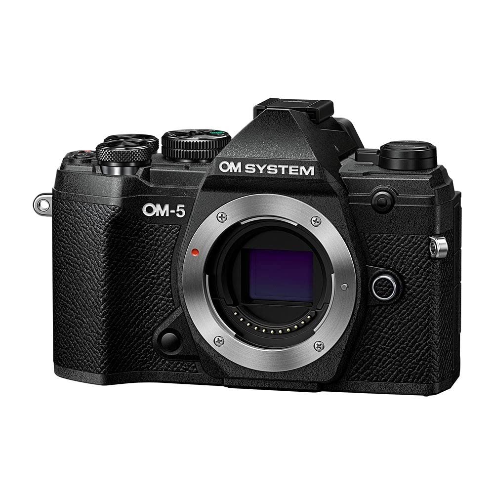 OM SYSTEM OM-5 Cámara con Sistema Micro Four Thirds con Objetivo M.Zuiko Digital 14-150mm F4-5.6 II, Sensor Live Mos de 20 MP, Estabilización de Imagen Mejorada de 5 Ejes, IP53, Negro/Negro