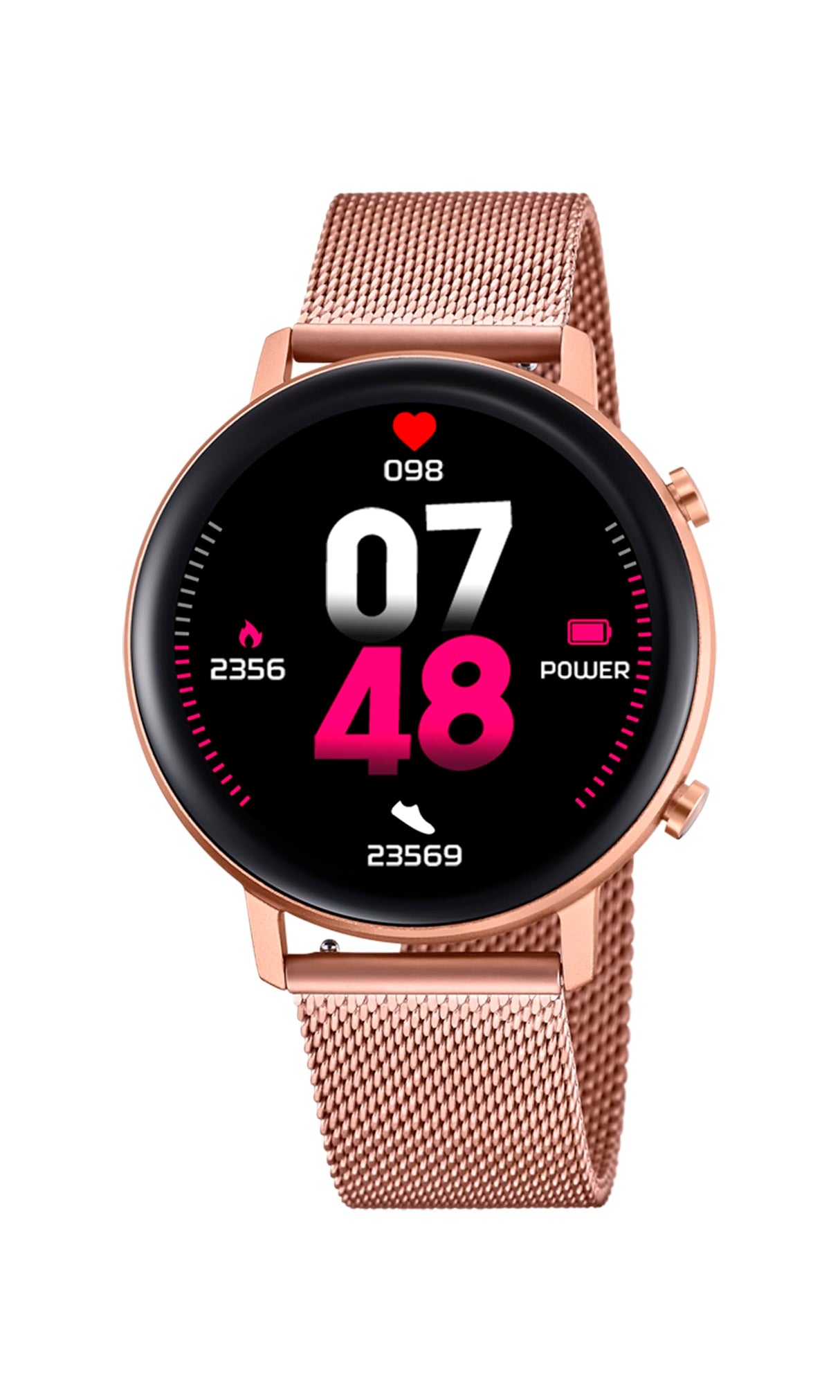 LOTUS Reloj Smartwatch Mujer 50042/1 - Caja de Aleacion de Zinc Rosa - Correa de Acero Inoxidable 316l Rosa