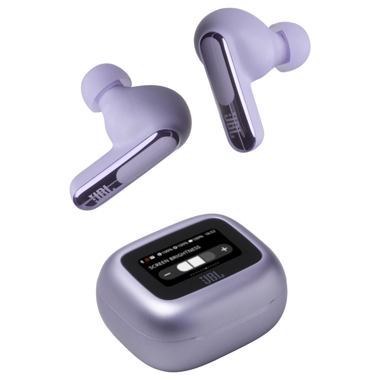 JBL Live Beam 3 Auriculares inalambricos de botón con almohadillas,True Wireless con cancelación de ruido adaptable, hasta 48 horas de reproducción, Bluetooth, audio de alta resolución, violeta