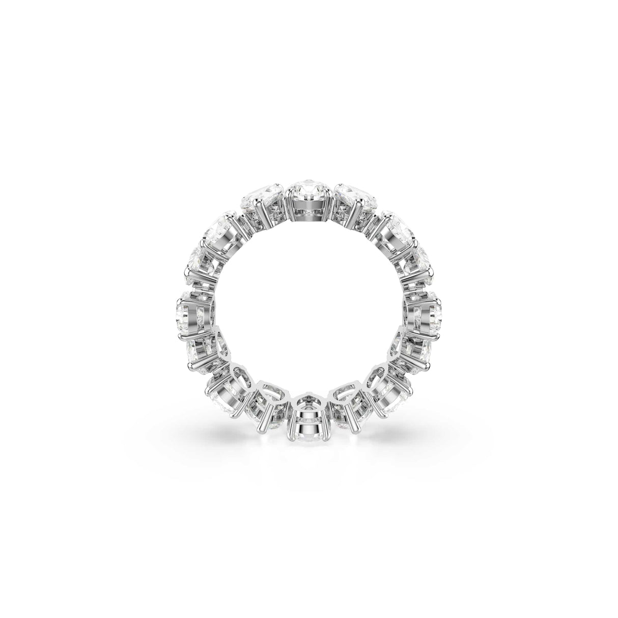 Swarovski Anillo Matrix Vittore, Talla pera, Blanco, Acabado en tono plateado