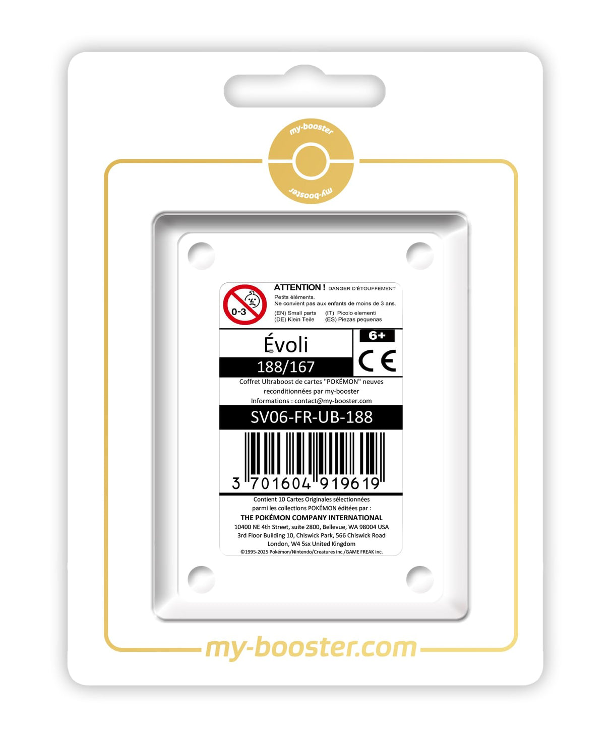 Évoli (Eevee) 188/167 Alternativo Pokémon Gallery Secreta - Ultraboost X Écarlate et Violet 6 - Mascarade Crépusculaire Box de 10 cartas Pokémon Francés