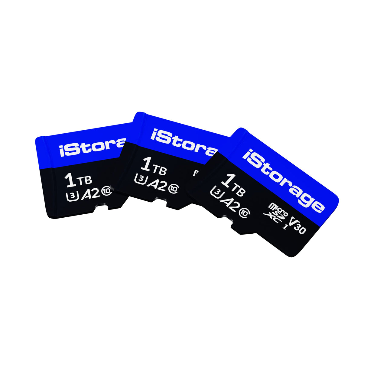 3 Pack iStorage Tarjeta microSD de 1TB | Cifre los Datos almacenados en Las Tarjetas microSD de iStorage usando la Unidad Flash USB datAshur SD | Compatibles sólo con Unidades datAshur SD
