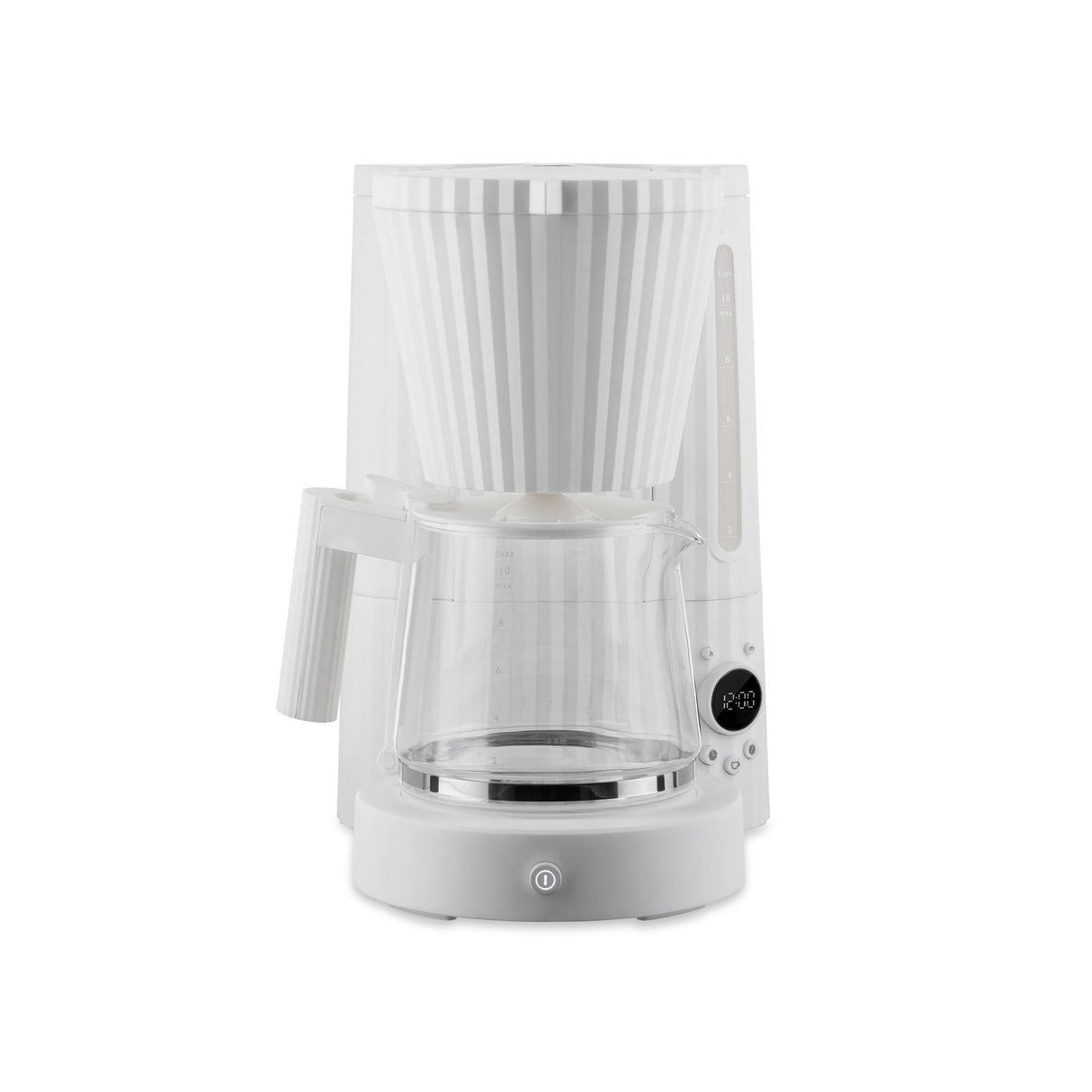 Alessi Plissé MDL14 W - Máquina para Café Filtrado de Diseño, Función Automática de Arranqueen, en Resina Termoplástica, Enchufe Europeo, 1100 W, 150 cl, Blanco