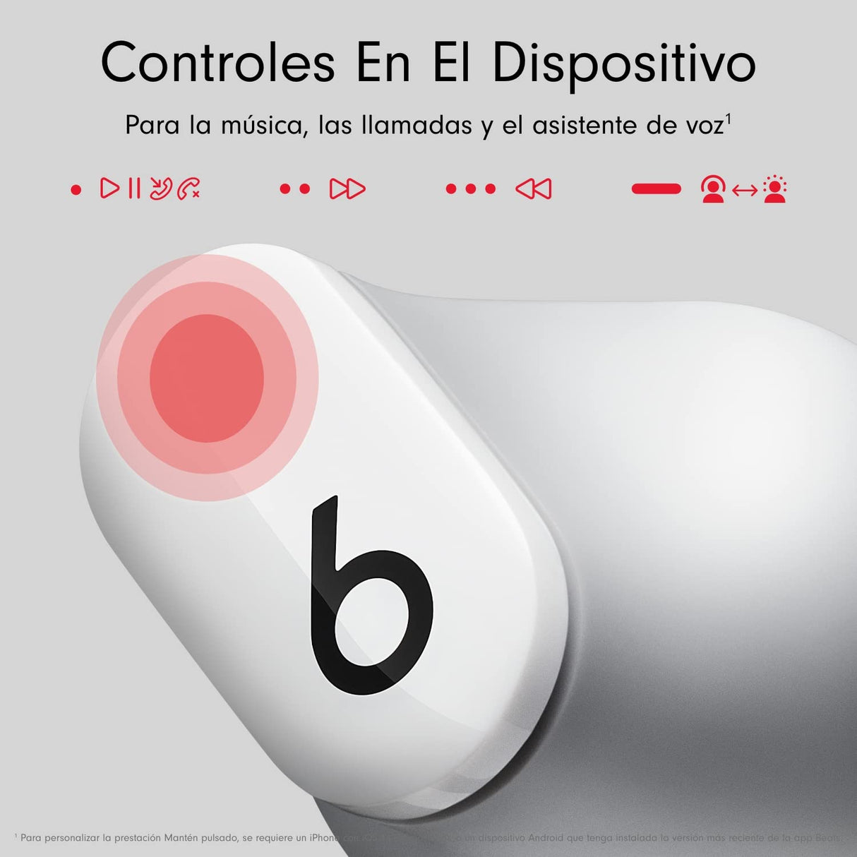 Beats Studio Buds – Auriculares intraurales Totalmente inalámbricos con cancelación del Ruido – Auriculares Bluetooth Resistentes al Sudor, compatibles con Apple y Android – Blanco