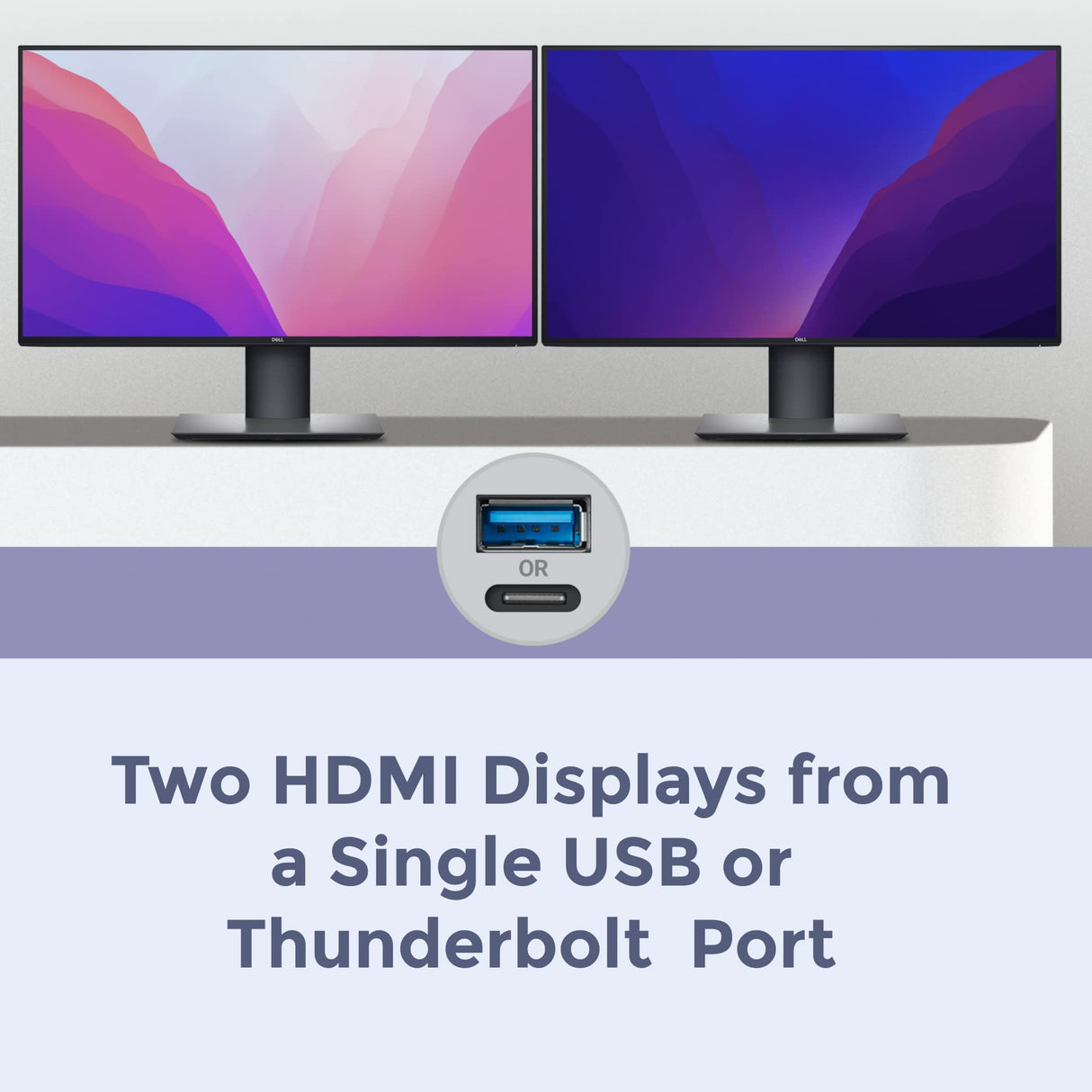SoNNeT DisplayLink Dual 4K HDMI 2.0 Adapter for M1 Macs