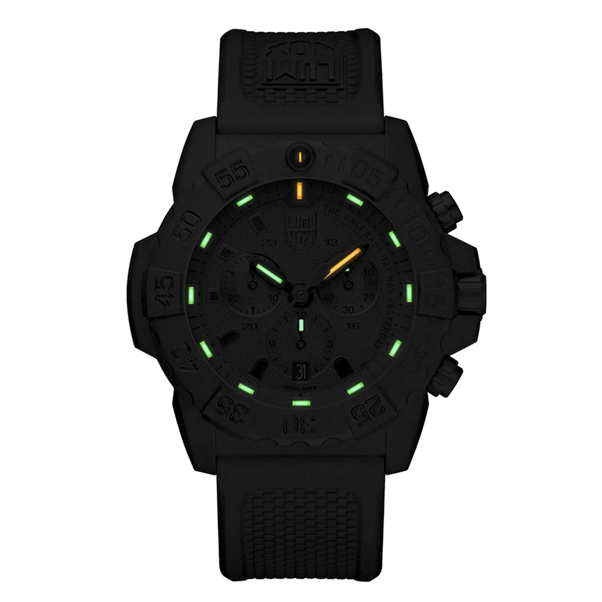 Luminox Navy Seal XS.3581.EY Reloj Caballero 45mm - Reloj de Buceo Militar en Negro Cronógrafo con función de Fecha Resistente al Agua 200m