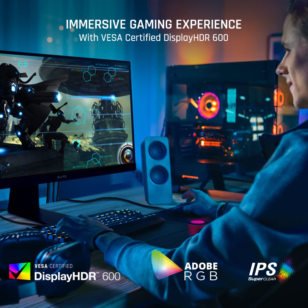 ViewSonic Elite XG320U Monitor Gaming 4K UHD de 32" 150Hz, 1ms, HDR 600, FreeSync Premium Pro, HDMI 2.1, DisplayPort, USB y ergonomía Avanzada para Esport