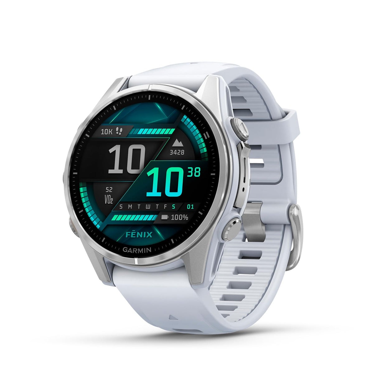 Garmin fēnix 8-43mm - Reloj de Alto Rendimiento GPS Multideporte con Pantalla táctil AMOLED, Linterna LED, Altavoz y micrófono Integrados, Mapas y hasta 10 días de autonomía, Blanco