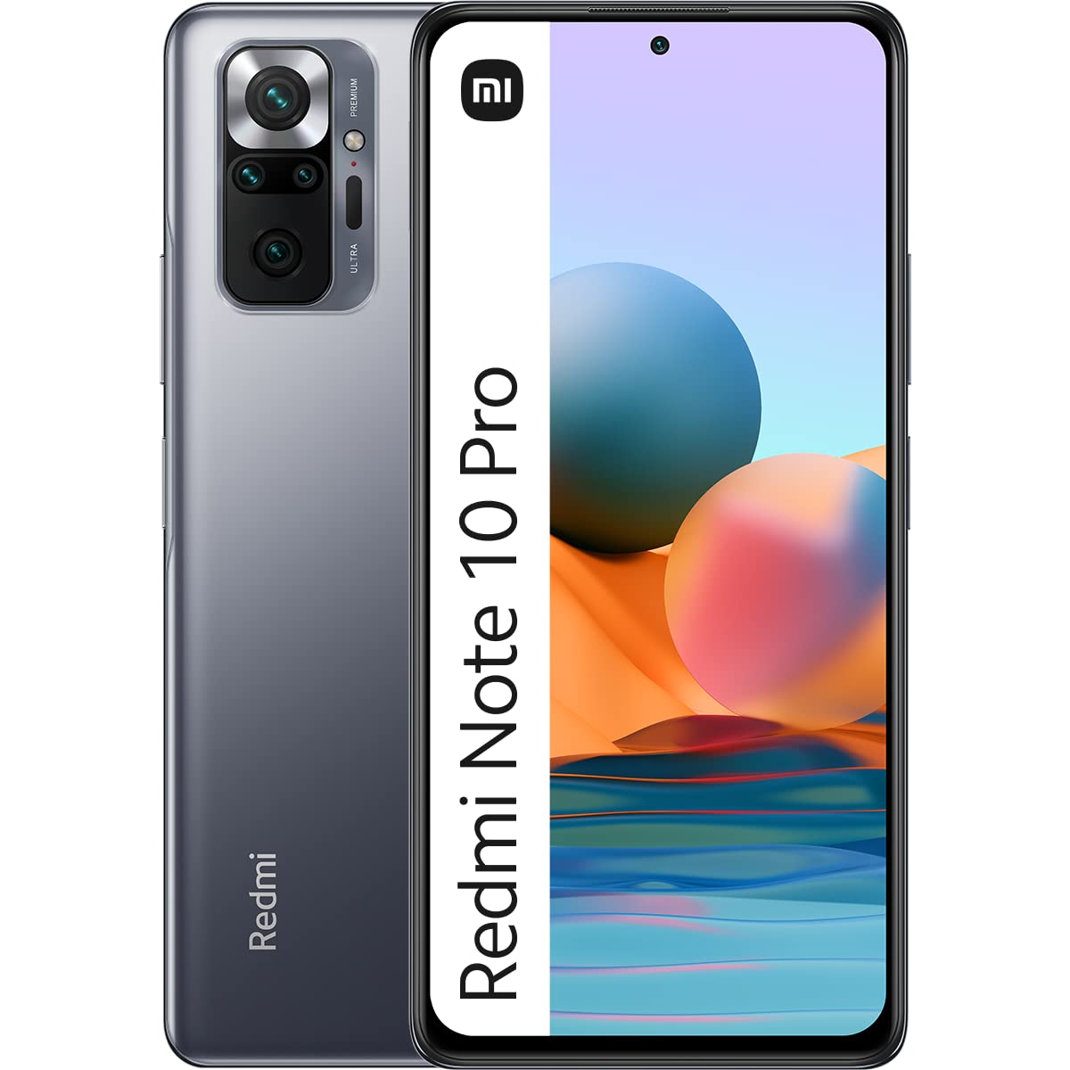 Xiaomi Redmi Note 10 Pro Smartphone Pantalla de 6.67” 120Hz AMOLED, Snapdragon 732G, Cuádruple Cámara de 108MP, 5020mAh + Mi In Ear Black, Color Onyx Gray, 8 + 128 GB