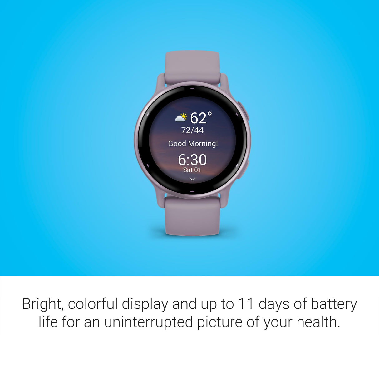 Garmin Vívoactive 5, Smartwatch con GPS, Pantalla AMOLED, Funciones Esenciales de Salud y Forma física y hasta 11 días de autonomía, Lila