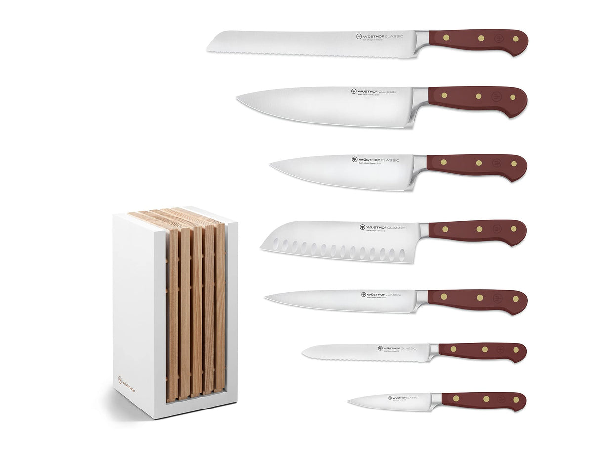 WÜSTHOF Classic bloque para cuchillos con 7 cuchillos, Tasty Sumac (rojo oscuro)