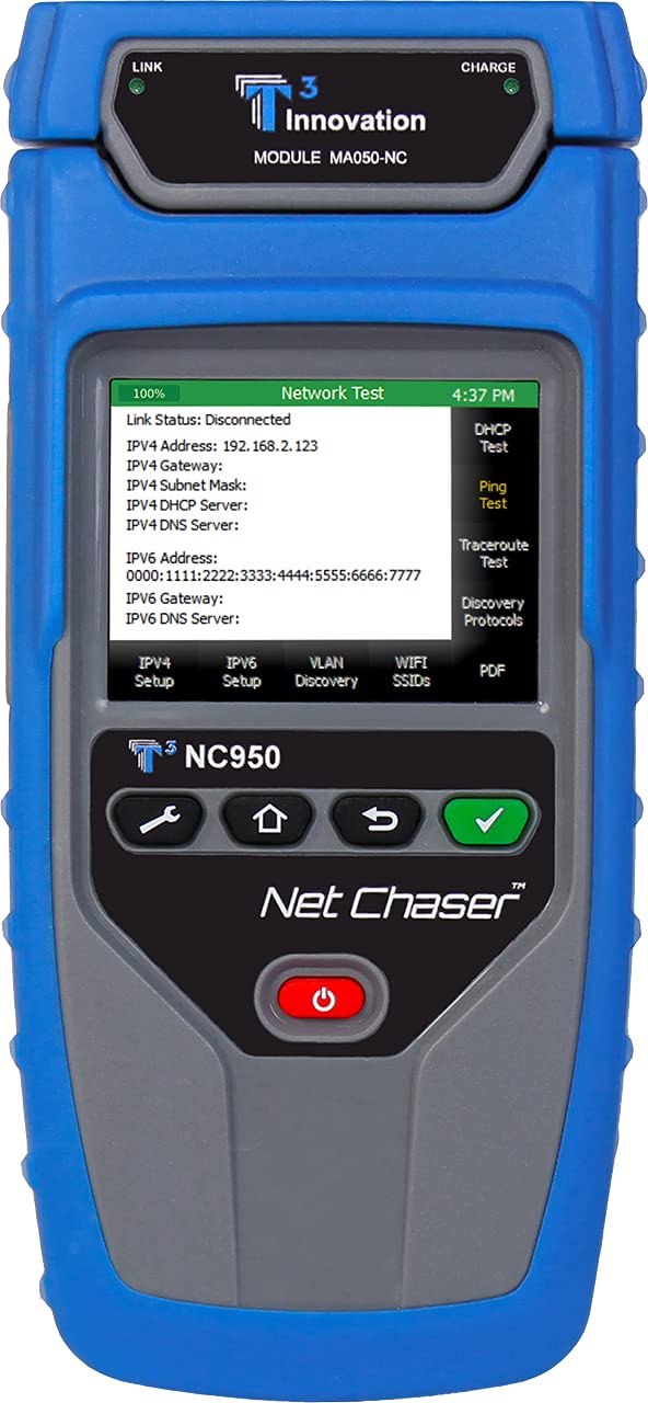 Platinum Tools Net Chaser Azul, Gris - Analizador de red (Azul, Gris, CDP, LLDP, iones de litio, Battery, -10 - 60 °C, 10 - 90%)
