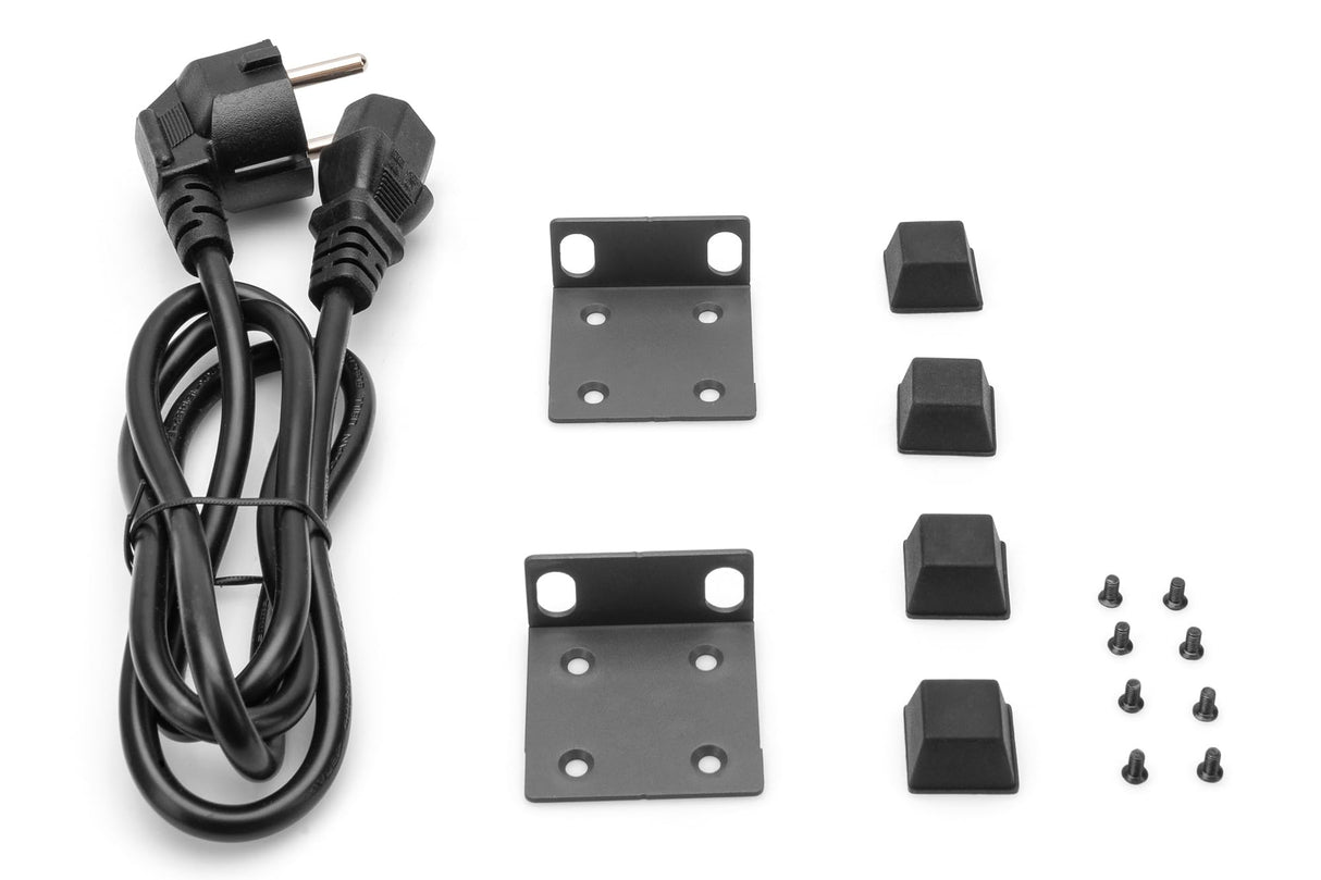 DIGITUS Conmutador de Red Ethernet PoE Gigabit de 24 Puertos - No gestionado - 24 Puertos RJ45 + 2 Puertos de Enlace Ascendente SFP - Presupuesto PoE de 370 W - Factor de Forma de 19 Pulgadas - Negro