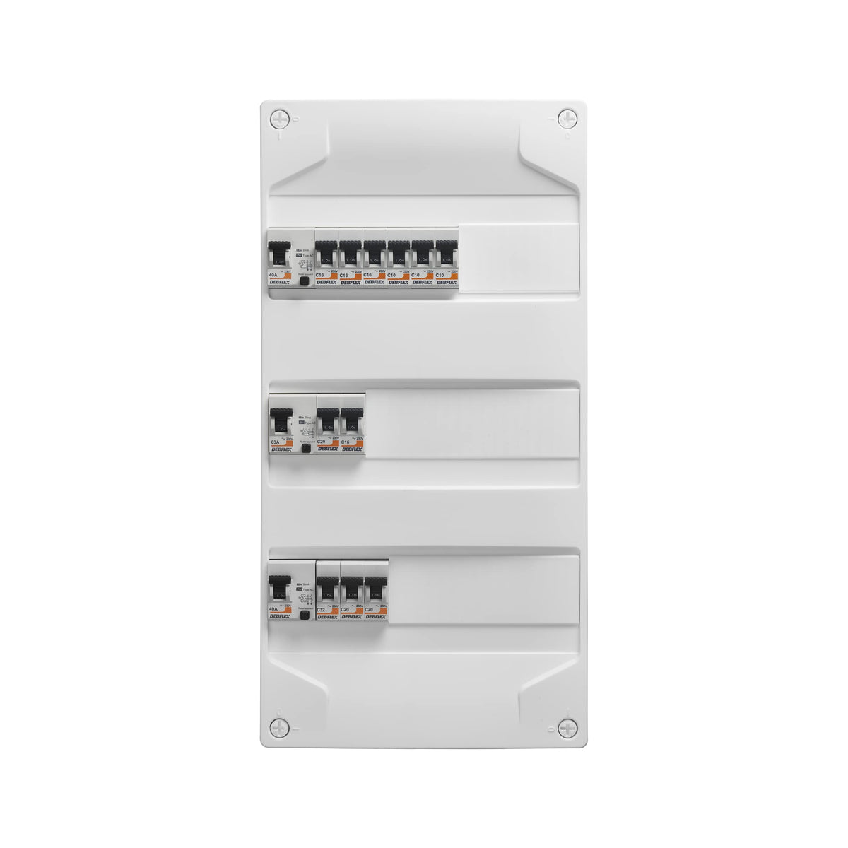 DEBFLEX - Armario pre-equipado 3 R 1xID 40A tipo A, 1xID 40A tipo AC,1xID 63A tipo AC - Paneles empotrados - Armarios modulares - Interiores pre-empotrados - 707649