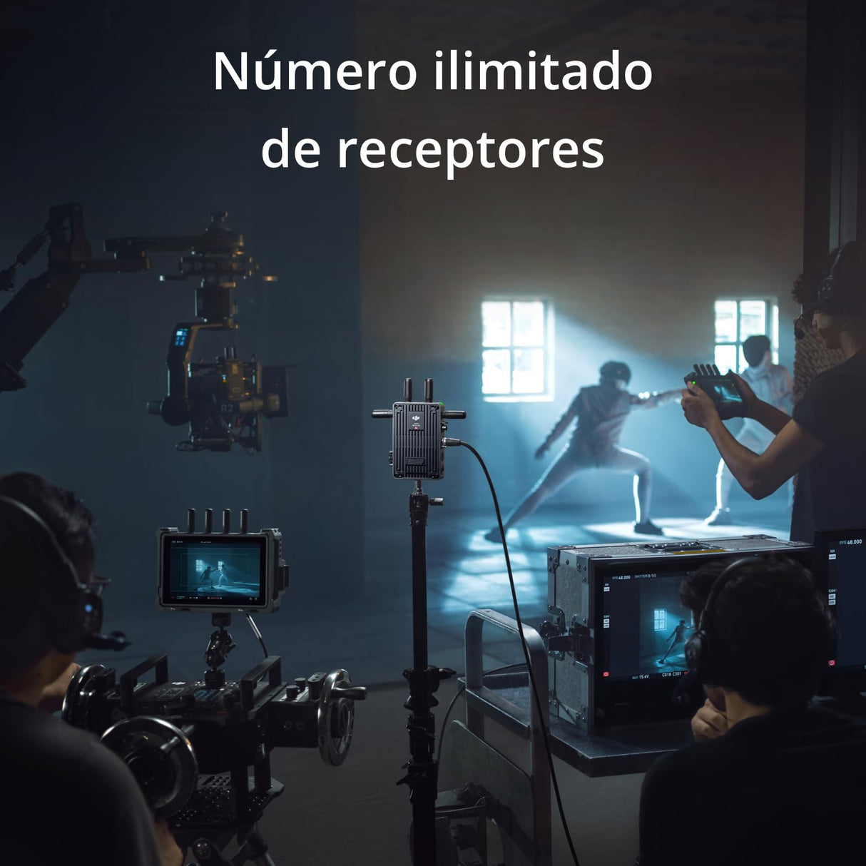DJI Transmission (Pack estándar), transmisión inalámbrica en 1080p/60 fps a 6 km, con transmisor y Receptor, transmite metadatos por SDI, Doble Salida SDI + HDMI, número Ilimitado de receptores