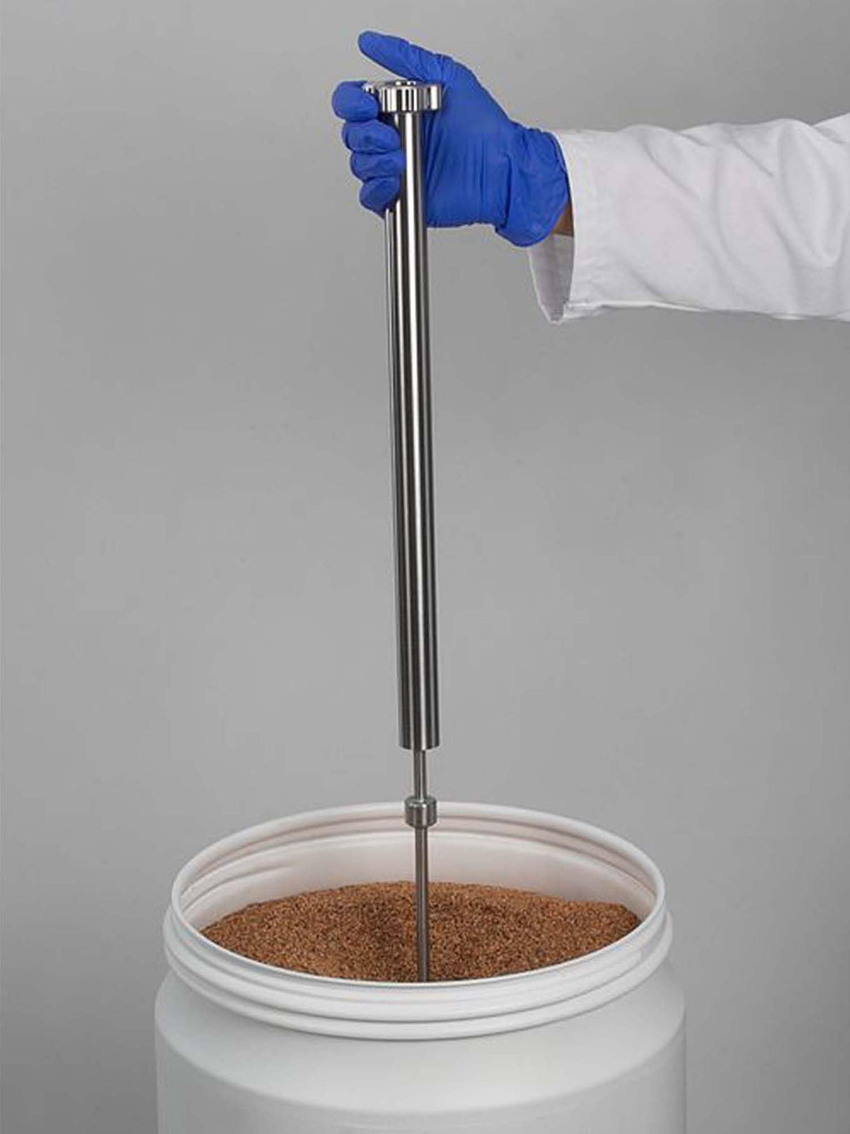 Bürkle Broca de acero inoxidable, 230 ml de capacidad, 25 mm de diámetro, 800 mm de longitud
