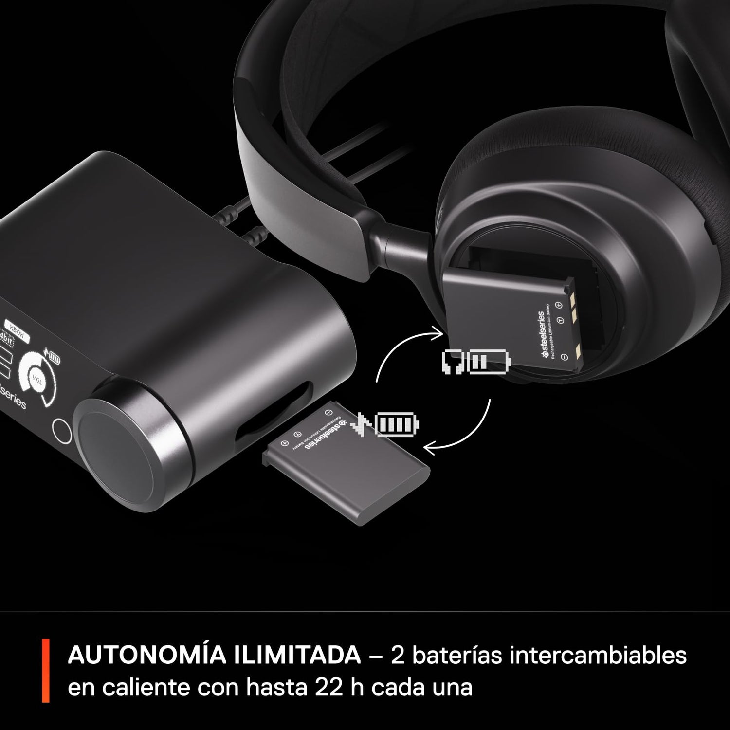 SteelSeries Arctis Nova Pro Wireless X - auriculares gaming multisistema Xbox - Controladores magnéticos de neodimio - Cancelación de ruido - Infinity Power System - Xbox, PC, PS5, PS4, Switch, móvil