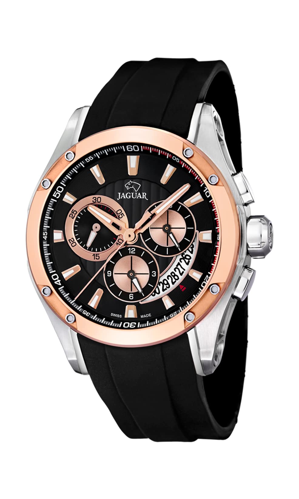 JAGUAR Reloj Modelo J689/1 de la colección Special Edition, Caja de 45 mm Correa de Caucho Negro para Caballero