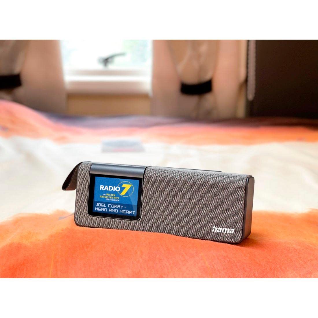 Hama DR200BT Radio Digital Portátil Dab+/FM + Bluetooth 5.0 + Batería Recargable 8 h + Pantalla TFT 2,4″ + Altavoz 5 W – Despertador Gris