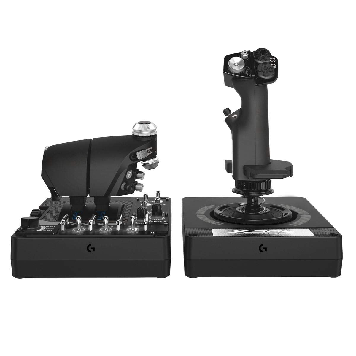Logitech G X56 H.O.T.A.S Controlador con Aceleración y Palanca RGB, 6 Grados de Libertad, 4 Opciones de Resorte, +189 Controles Programables, RGB, 2x USB - Negro