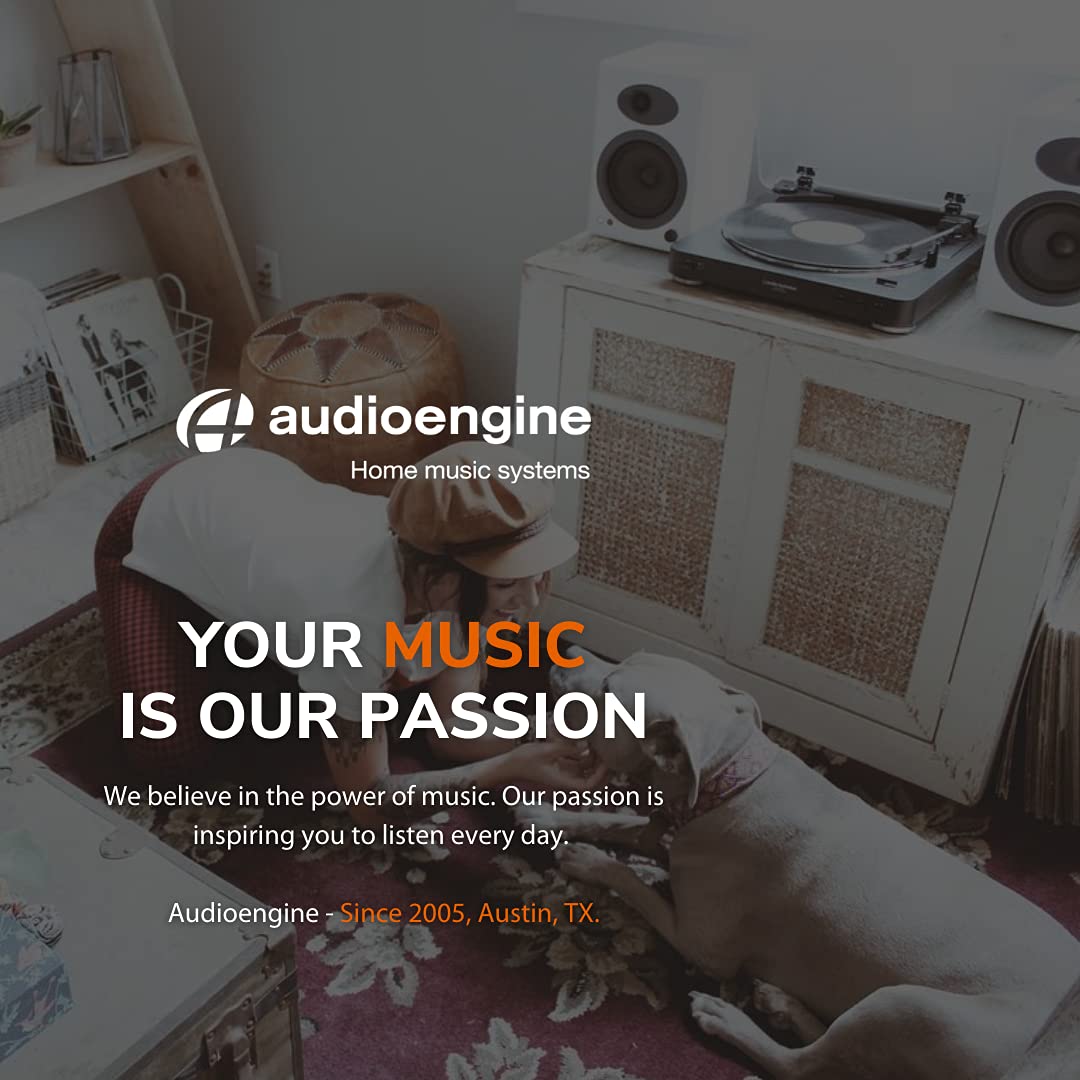 Audioengine A5+ Classic 150W Altavoces de estantería/Amplificador Analógico Incorporado/Control Remoto/Entradas RCA y 3.5mm. / Cables Incluidos (Classic, Blanco)