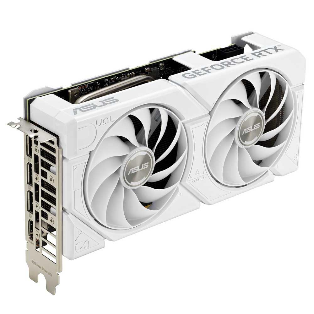 ASUS Dual GeForce RTX 4060 EVO White OC Edition 8GB GDDR6 (listo para SFF, PCIe 4.0, 8GB GDDR6, DLSS 3, HDMI 2.1a, DisplayPort 1.4a, diseño de ventilador Axial-Tech, tecnología 0dB, BIOS dual, soporta