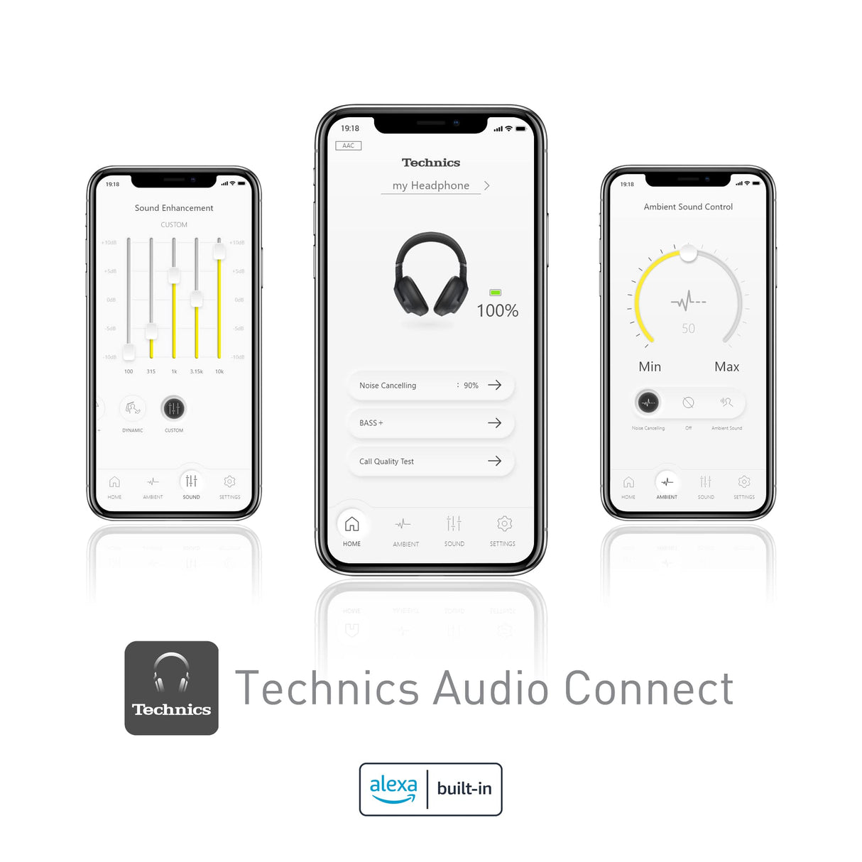 Technics EAH-A800E-K Auriculares Inalámbricos Bluetooth Over Ear, con Cancelación de Ruido y Micrófono, Hasta 50 Horas de Reproducción, Negro