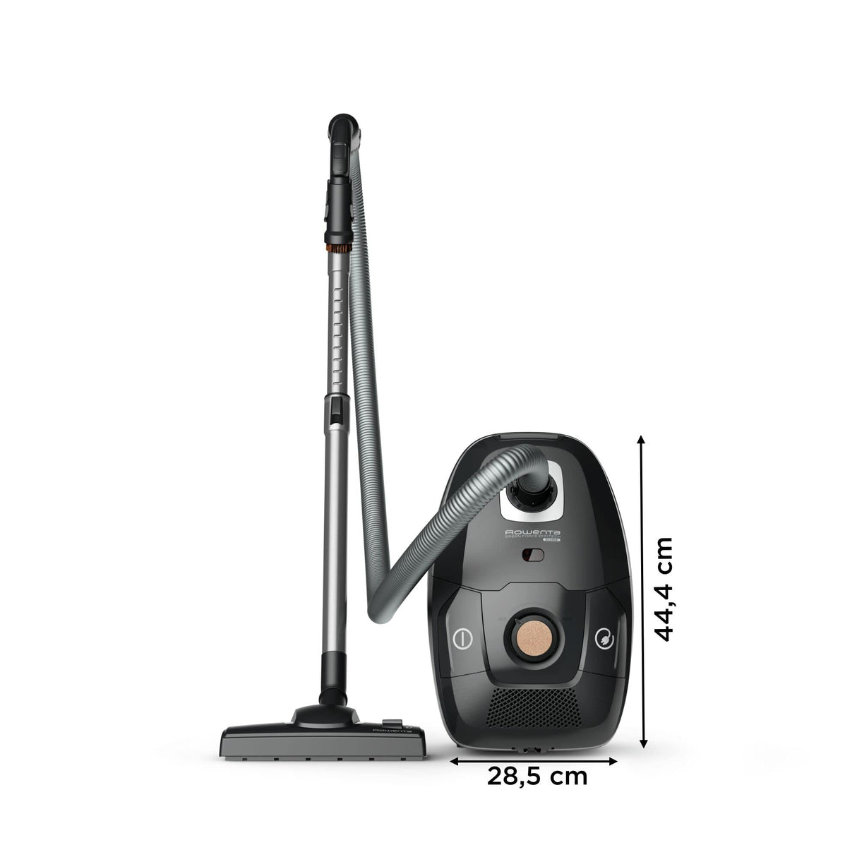 Rowenta Green Force Effitech RO6189 - Aspirador con bolsa de 400 W, hasta un 82 % reciclable, gran filtración HEPA más de 99,98%, depósito de 4,5 L, cable de 8,4 m, incluye accesorios, negro