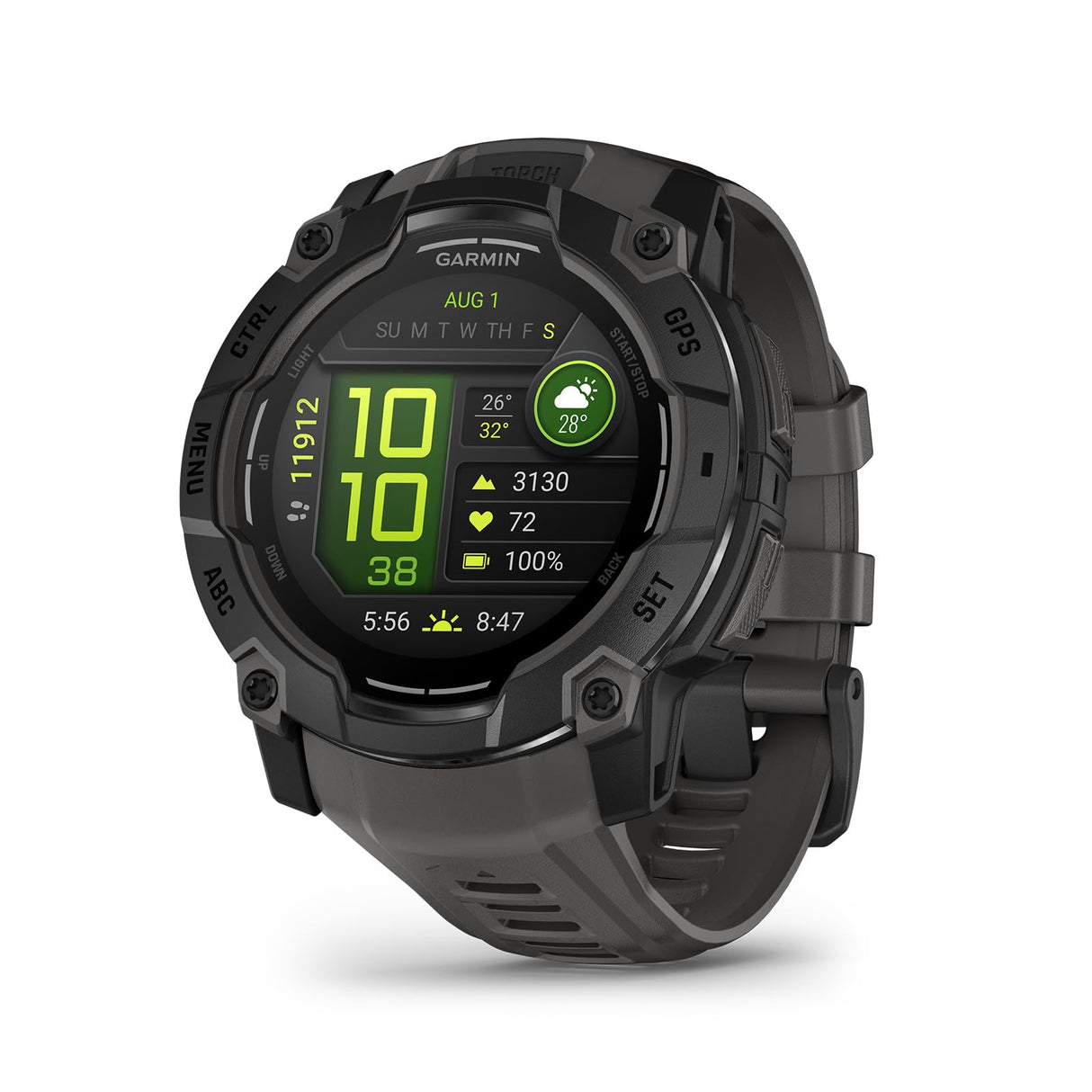 Garmin Instinct 3, Reloj inteligente con GPS, Pantalla AMOLED de 50 mm, Resistente al agua, Aplicaciones deportivas integradas, Monitorización de la salud, Linterna LED, Hasta 24 días autonomía, Negro