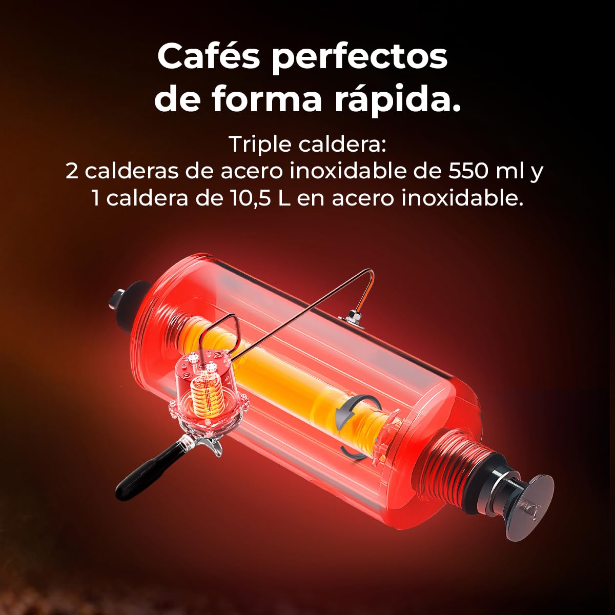 Cecotec Cafetera Express Barista Baristeo Mattina 2X. 4200W, Bomba Rotatoria 9 Bares, Caldera Triple, Pantalla Pid, Caudalímetro, Doble Manómetro, 4200W, Extracción Crema, Diseño Profesional