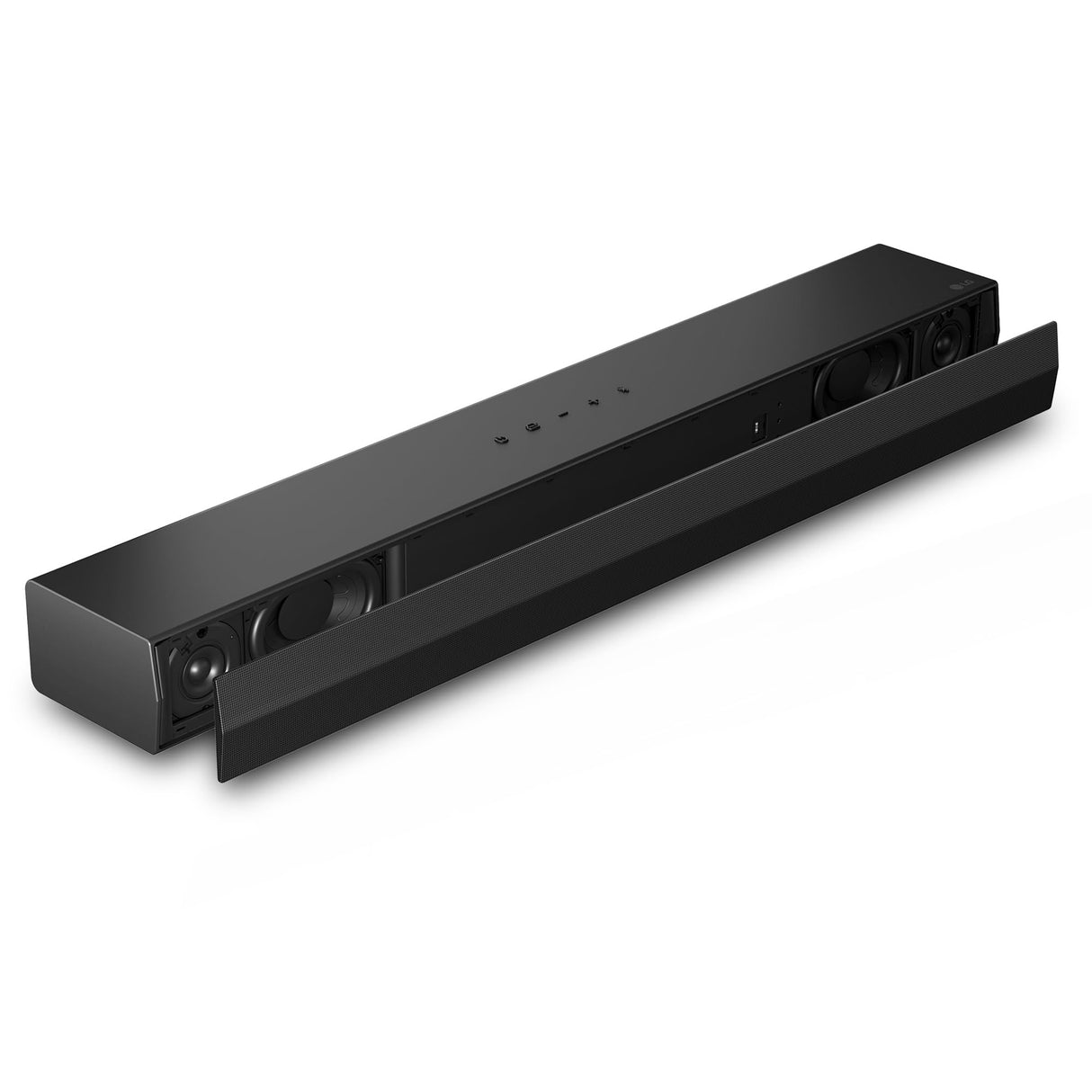 LG S20A - Barra de Sonido Inteligente, Bluetooth, 50W, 2.0 Canales, Compacta con Doble Woofer Integrado, Dolby Digital, DTS Digital Surround, Negro