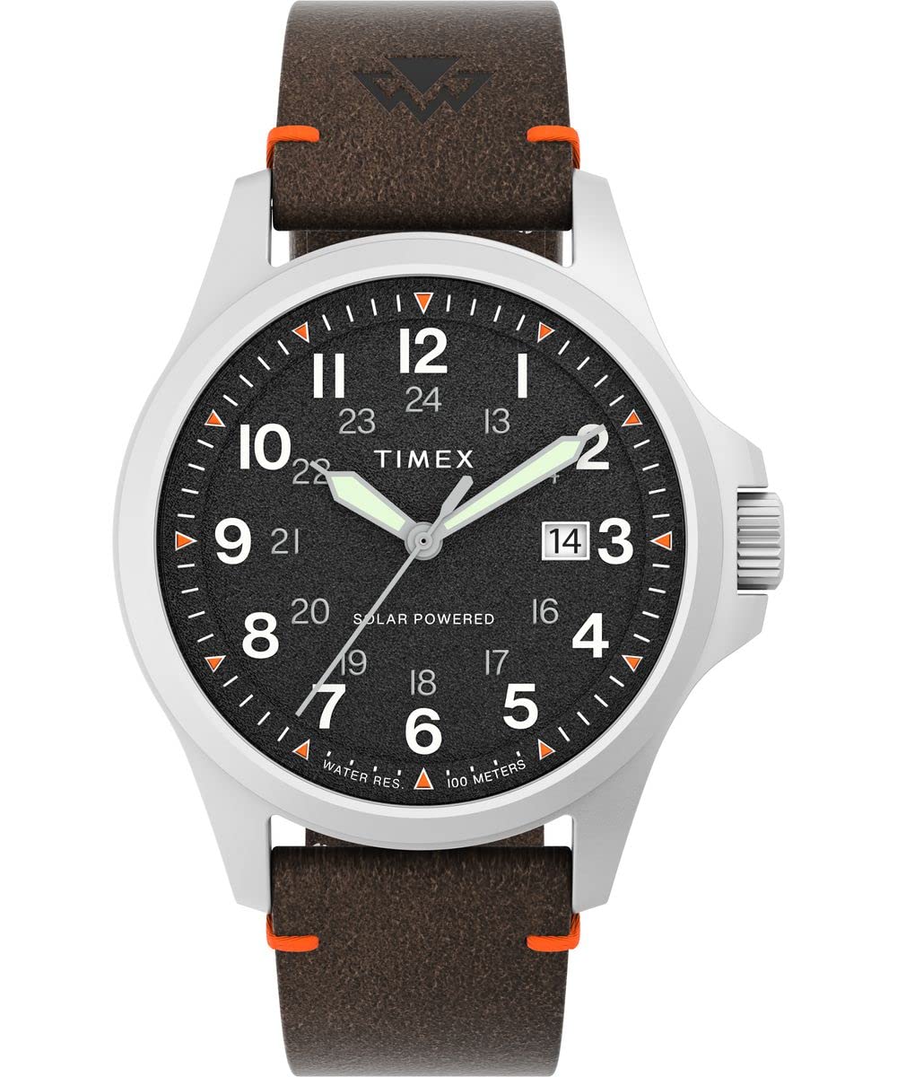 Timex Expedition North - Reloj de 41 mm para hombre, eco-friendly marrón, correa de liberación rápida de dos piezas, esfera negra, caja de acero inoxidable TW2V64100