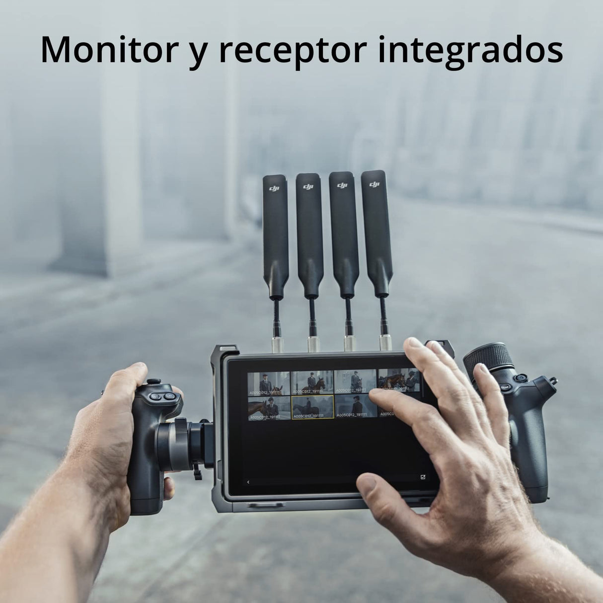 DJI Transmission (Pack de Monitor de Alto Brillo), transmisión en 1080p/60 fps a 6 km, transmisor y Monitor de Alto Brillo, Receptor inalámbrico Integrado, Control de estabilizador/Enfoque/cámara