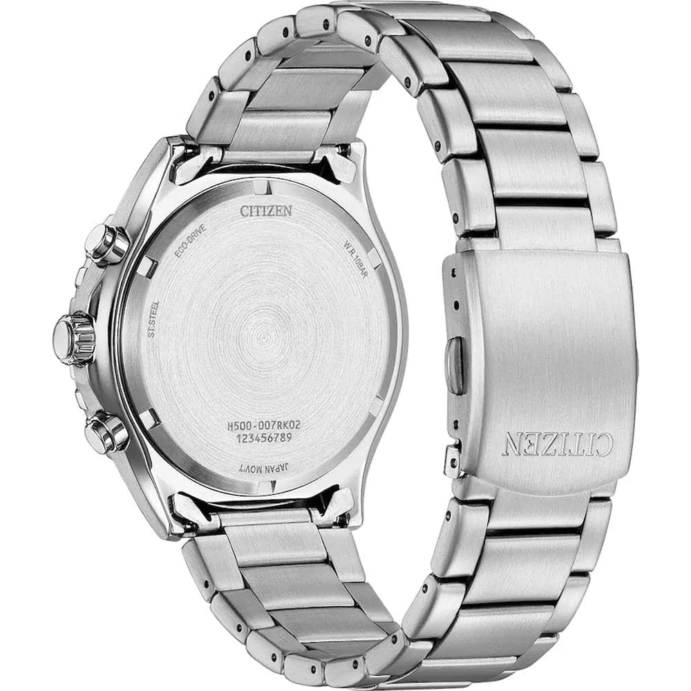 CITIZEN Reloj analógico de Cuarzo para Hombre con Correa de Acero Inoxidable AT2561-81X, Verde, Pulsera