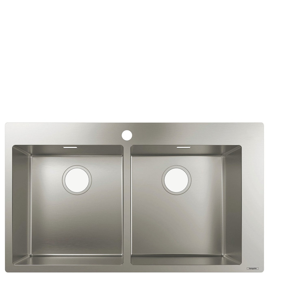 Hansgrohe 43303800 Fregadero de encastre, 37/37 cm, para armarios de 90 cm Color Acero, Plata, Ancho: 2 x 37 cm