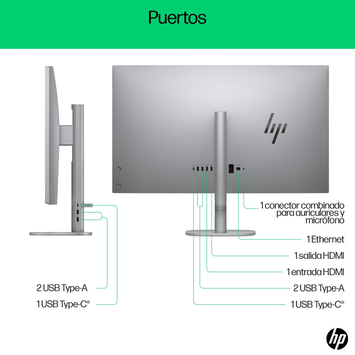 HP OmniStudio X All-in-One 32 UHD 4K (Procesador Intel Ultra 5-125H, 16GB RAM, 1TB SSD, Gráfica Intel ARC, Windows 11) - Teclado QWERTY Español - Silver