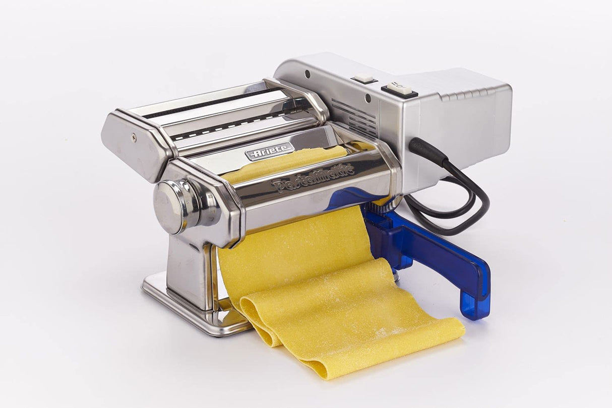 Ariete 1593 PastaMatic - Máquina automática prepara pasta fresca, 70 W, 2 velocidades, función pulse, 10 posiciones para el grosor de la pasta, acero inoxidable