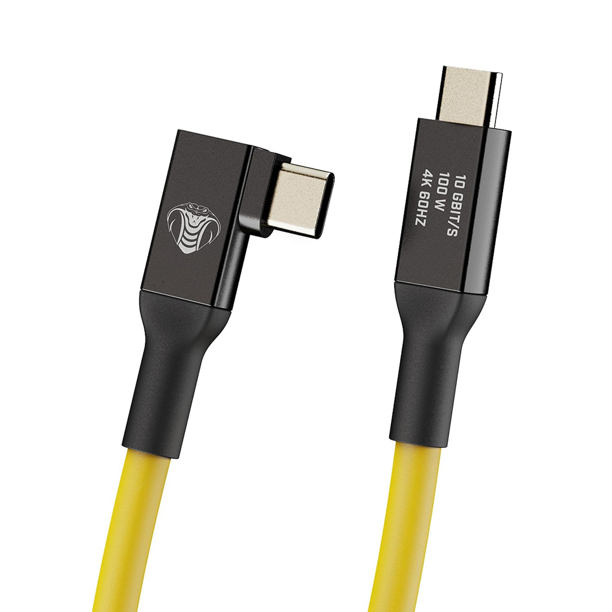 CobraTether Cable USB-C a USB-C 90°, 5m, Amarillo