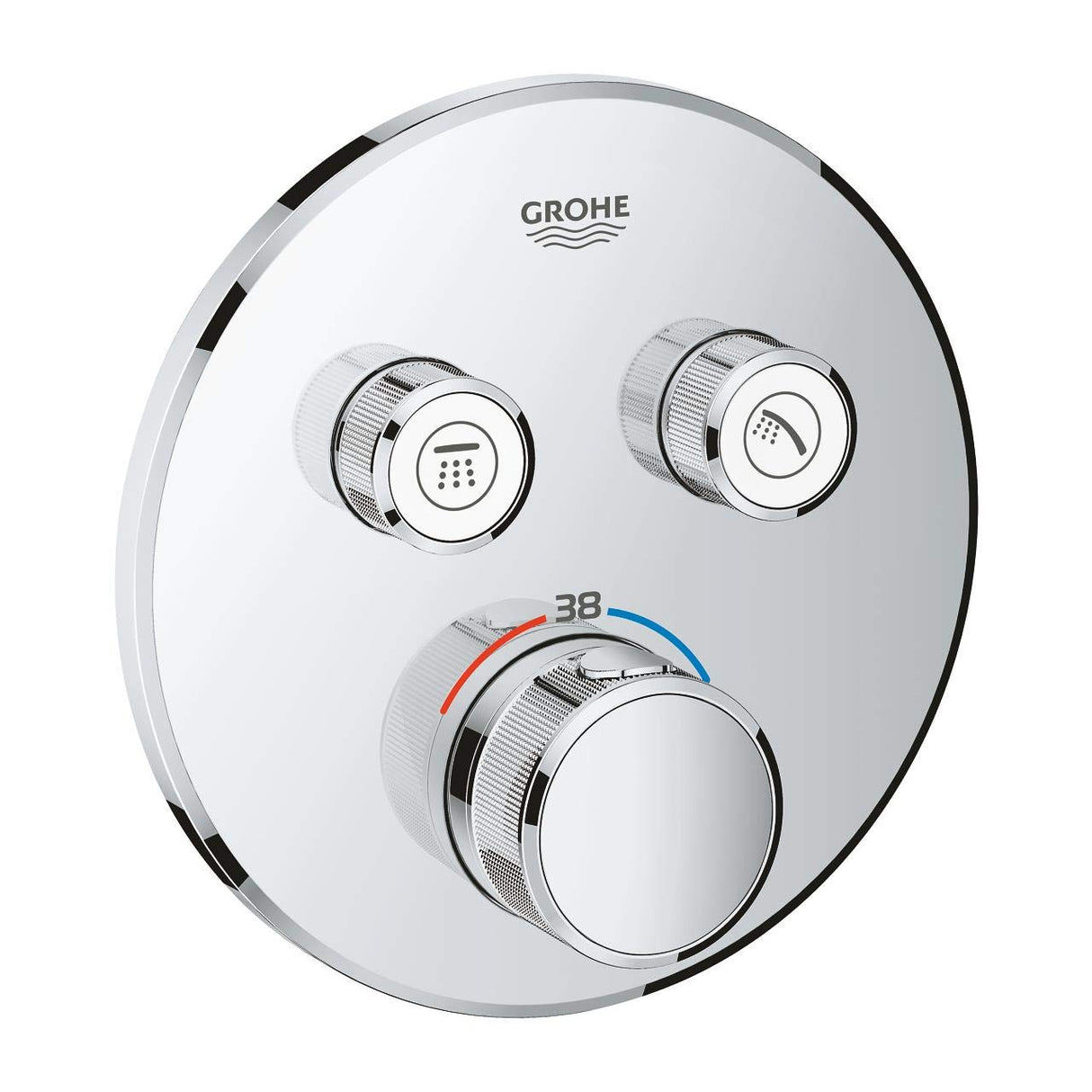 Grohe Grohtherm Smartcontrol - Termostato para Ducha con 2 Chorros Regulables, Cromo, Redondo (Ref.29119000)