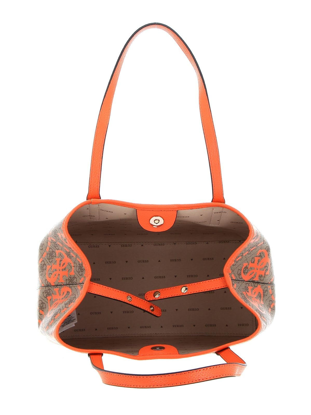 GUESS Vikky Tote, Bag Women, Logotipo de café con Leche/Naranja, One Size