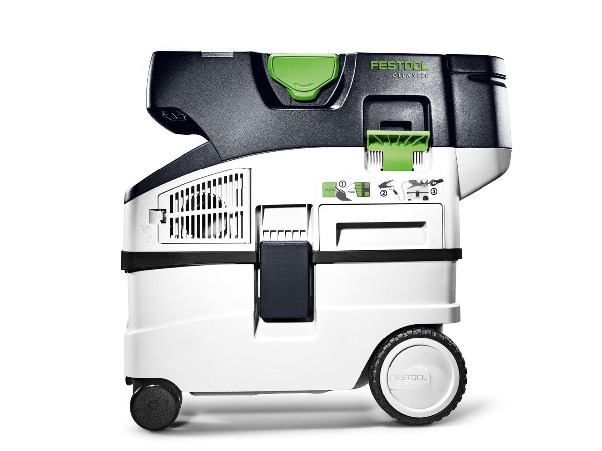 Festool Aspirador inalámbrico CTMC MIDI I-Basic CLEANTEC (con filtro principal, bolsa de filtro SELFCLEAN, manguera de aspiración lisa Ø 27/32 x 3,5 mR, mando a distancia para aspiradora)