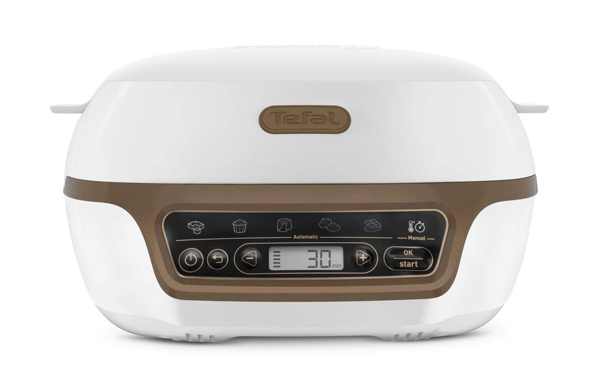 Tefal Cake Factory - Máquina inteligente para tartas, electrodoméstico de cocción, de pastelería, máquina de pan, magdalenas, con 4 moldes, 5 programas, compatible con moldes Crispybake KD802112